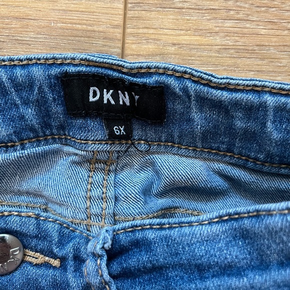 DKNY Blue Denim Shorts with Lace Trim - Picture 4 of 5